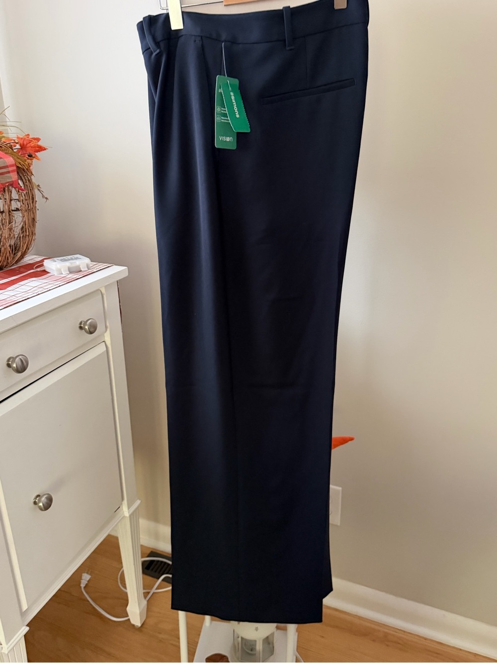 Navy Dress Pants - Classic Flat Front Trousers